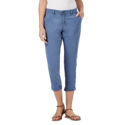 Blue cropped chino trousers